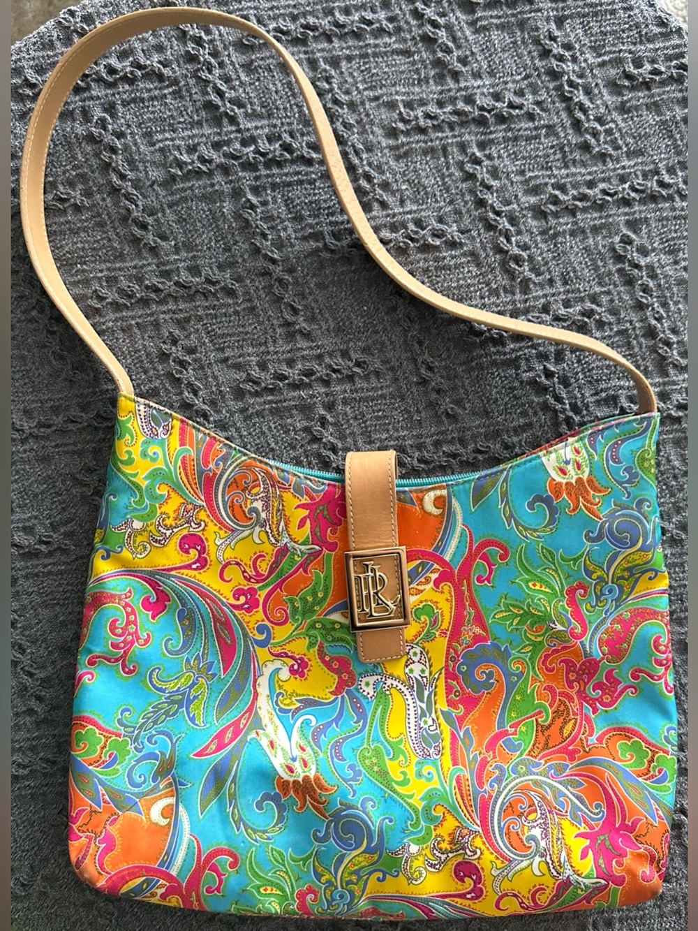Lauren Ralph Lauren paisley bag, multicolored, gold-tone hardware